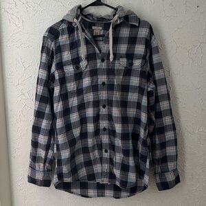 Y2K Arizona Jean Company Gray and Red Plaid Hoodie